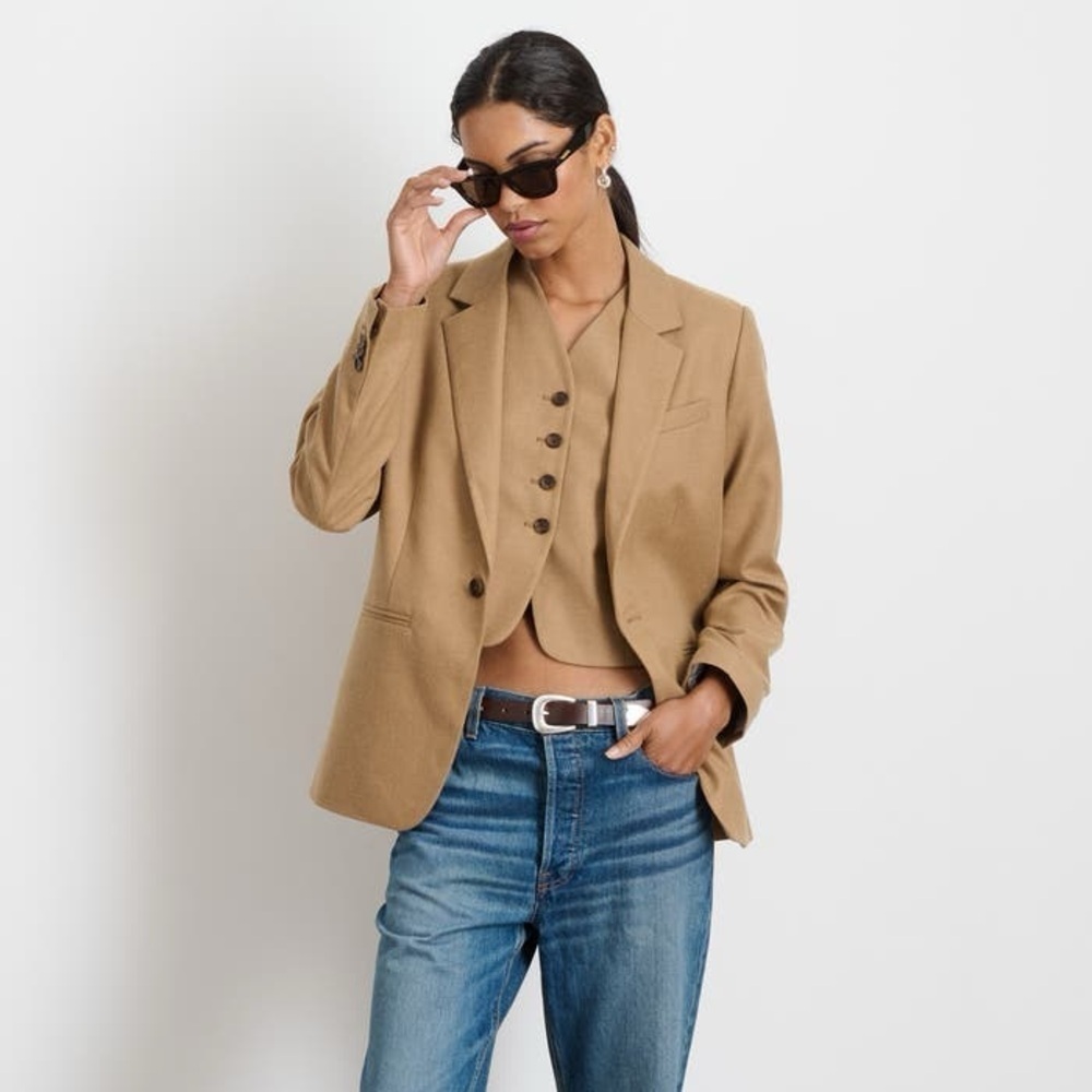 Alex Mill Soho Wool Blazer‎ Tan Women’s Single Button